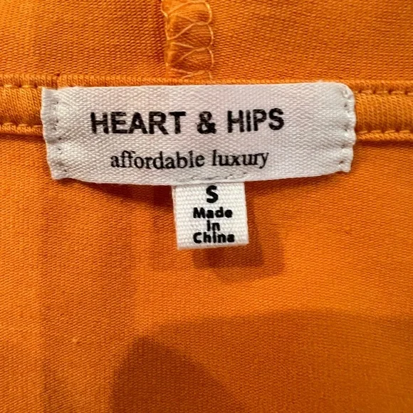 Heart & Hips 90’s Long Sleeve Orange Dress Sporty Mini Hooded Y2K - Picture 10 of 10